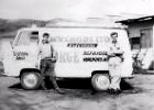 Our first van -- David Brown and Sieb Klaasen -- Densem Hardware to the right and Mills tomato growers in back ground -- off Queen Street