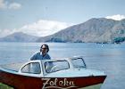 Me in our boat 14 foot 6 inch with a Ford 10 hp indord motor sea water cooled using a deionizer I built