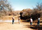 The dam near the house and close to "Die Kraal". There were two dams further up that little valley and one year the second one broke its wall during a cloud burst which caused this dam wall to burst sweeping years of cow dung towards the house, across the road and through the chicken pen killing a lot of them.